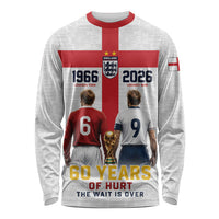 Custom England Football 60 Year Legacy Long Sleeve Shirt 1966 Legends Then 2026 Legends Now