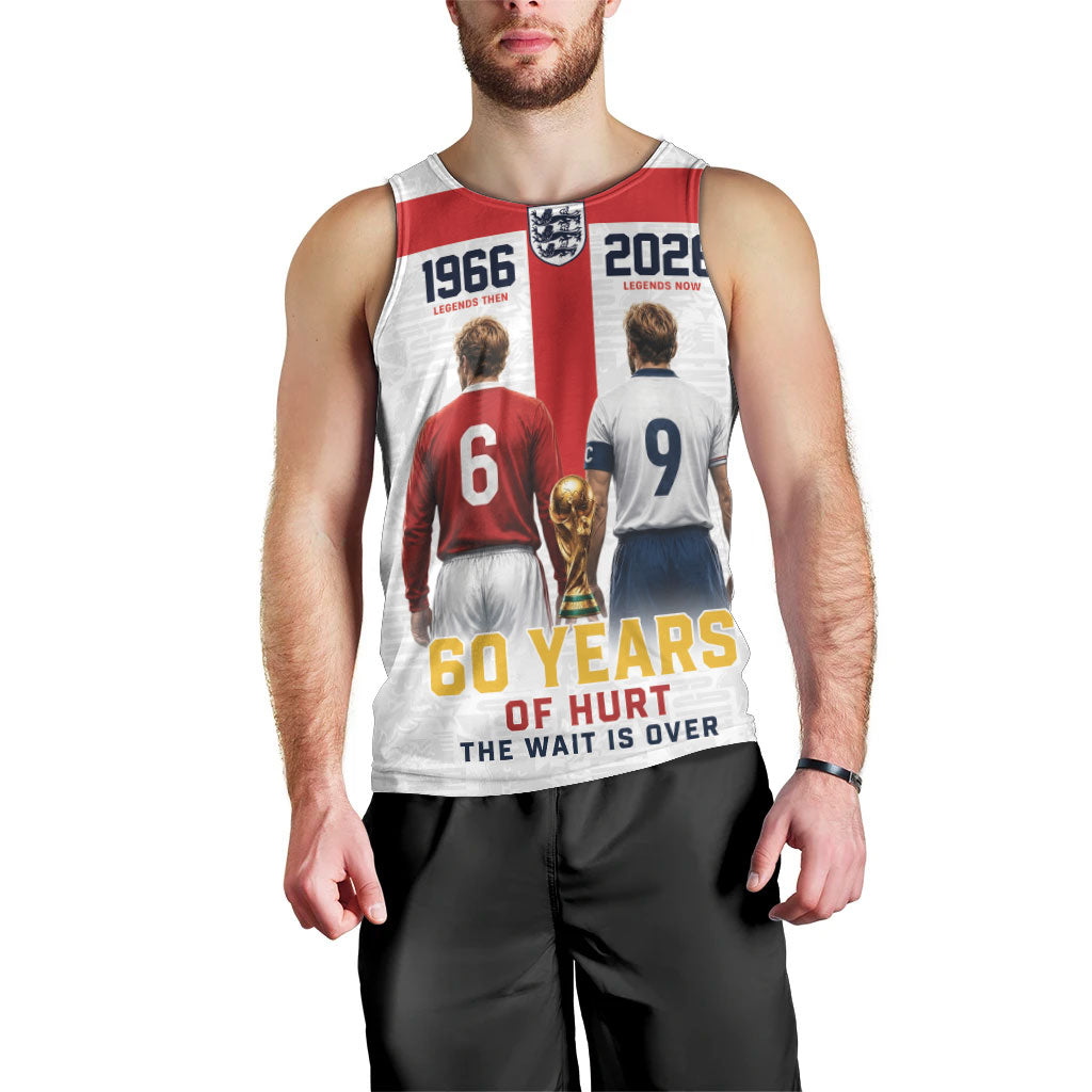 Custom England Football 60 Year Legacy Men Tank Top 1966 Legends Then 2026 Legends Now