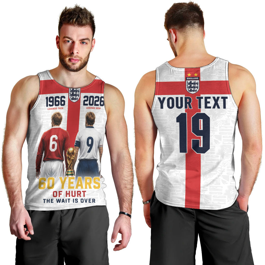 Custom England Football 60 Year Legacy Men Tank Top 1966 Legends Then 2026 Legends Now