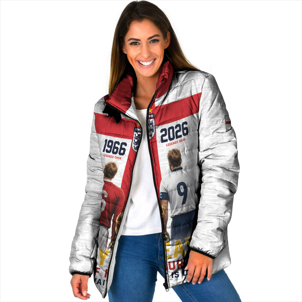 Custom England Football 60 Year Legacy Padded Jacket 1966 Legends Then 2026 Legends Now