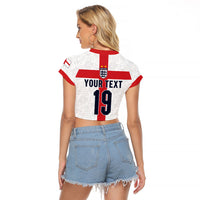 Custom England Football 60 Year Legacy Raglan Cropped T Shirt 1966 Legends Then 2026 Legends Now