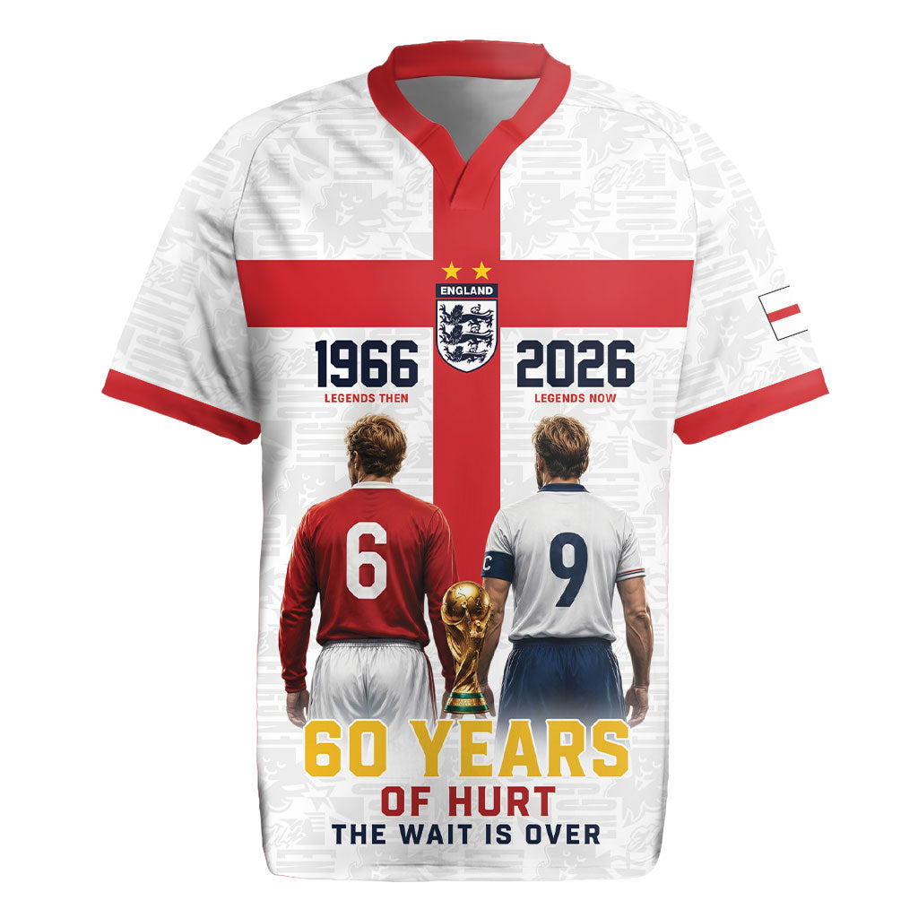 Custom England Football 60 Year Legacy Rugby Jersey 1966 Legends Then 2026 Legends Now