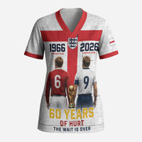 Custom England Football 60 Year Legacy Scrub Top 1966 Legends Then 2026 Legends Now