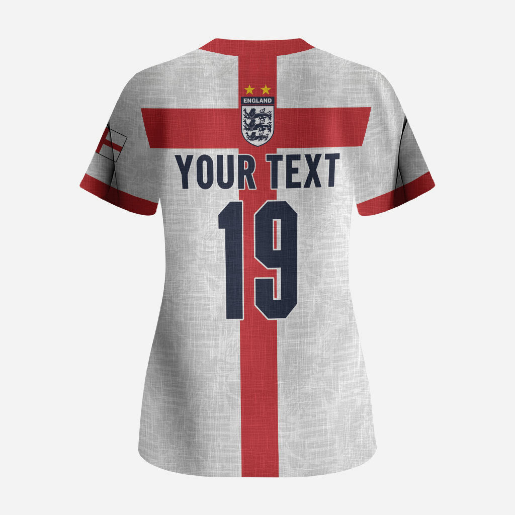 Custom England Football 60 Year Legacy Scrub Top 1966 Legends Then 2026 Legends Now