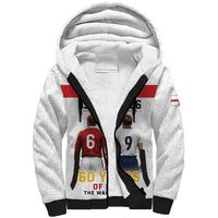 Custom England Football 60 Year Legacy Sherpa Hoodie 1966 Legends Then 2026 Legends Now