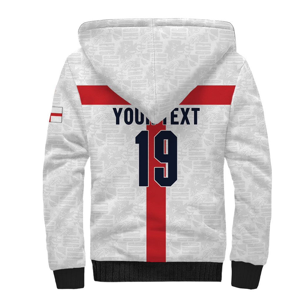Custom England Football 60 Year Legacy Sherpa Hoodie 1966 Legends Then 2026 Legends Now