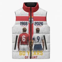 Custom England Football 60 Year Legacy Sleeveless Puffer Jacket 1966 Legends Then 2026 Legends Now