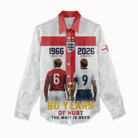Custom England Football 60 Year Legacy Women Casual Shirt 1966 Legends Then 2026 Legends Now