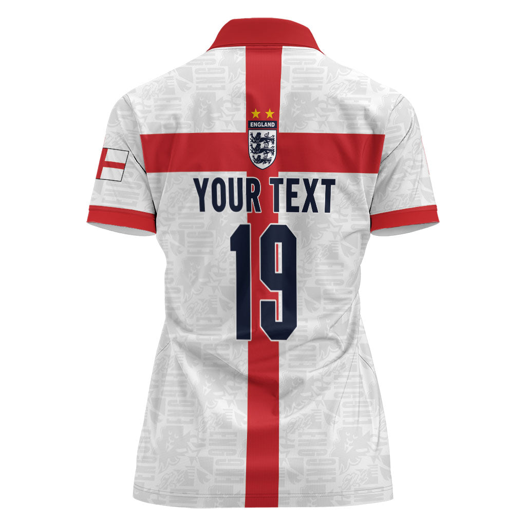 Custom England Football 60 Year Legacy Women Polo Shirt 1966 Legends Then 2026 Legends Now