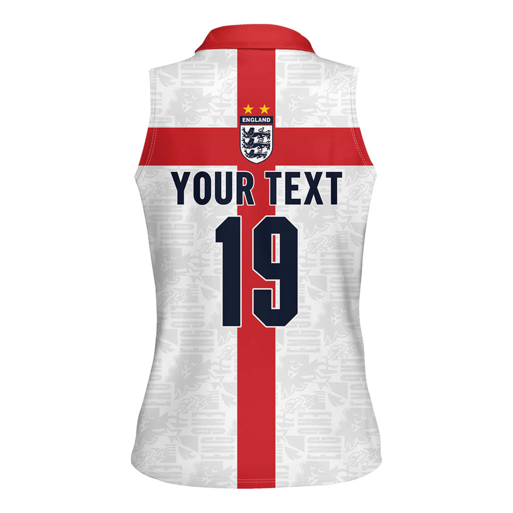 Custom England Football 60 Year Legacy Women Sleeveless Polo Shirt 1966 Legends Then 2026 Legends Now