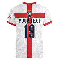 Custom England Football 60 Year Legacy Women V-Neck T-Shirt 1966 Legends Then 2026 Legends Now