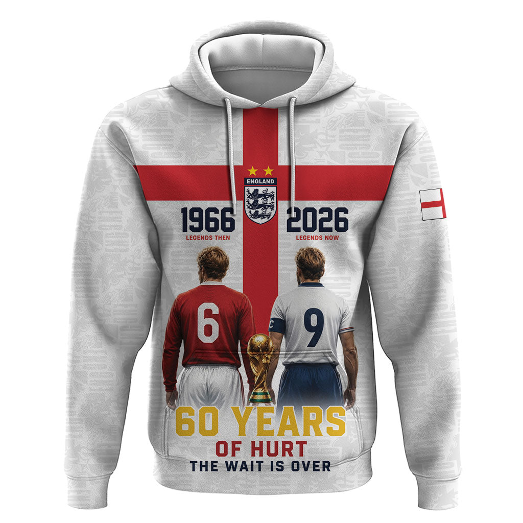 Custom England Football 60 Year Legacy Zip Hoodie 1966 Legends Then 2026 Legends Now
