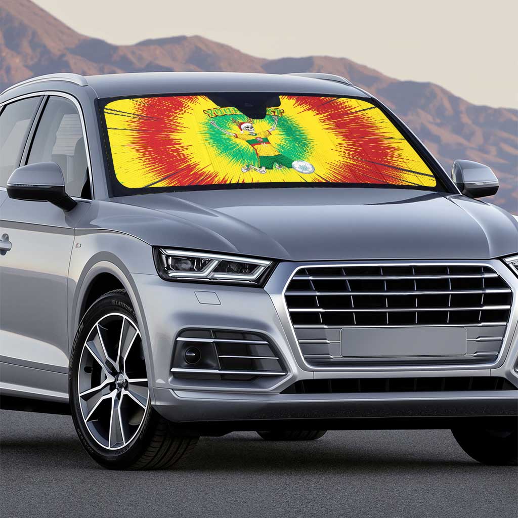 Personalized Lithuania Christmas Tie Dye Auto Sun Shade Skeleton Soccer Goal Celebration Santa Hat - Wonder Print Shop