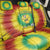 Personalized Lithuania Christmas Tie Dye Back Car Seat Cover Skeleton Soccer Goal Celebration Santa Hat - Wonder Print Shop