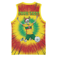 Personalized Lithuania Christmas Tie Dye Basketball Jersey Skeleton Soccer Goal Celebration Santa Hat - Wonder Print Shop