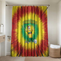 Personalized Lithuania Christmas Tie Dye Bathroom Set Skeleton Soccer Goal Celebration Santa Hat - Wonder Print Shop