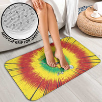 Personalized Lithuania Christmas Tie Dye Bathroom Set Skeleton Soccer Goal Celebration Santa Hat - Wonder Print Shop