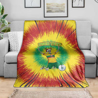 Personalized Lithuania Christmas Tie Dye Blanket Skeleton Soccer Goal Celebration Santa Hat - Wonder Print Shop