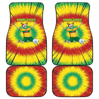 Personalized Lithuania Christmas Tie Dye Car Mats Skeleton Soccer Goal Celebration Santa Hat - Wonder Print Shop