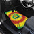 Personalized Lithuania Christmas Tie Dye Car Mats Skeleton Soccer Goal Celebration Santa Hat - Wonder Print Shop