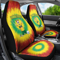 Personalized Lithuania Christmas Tie Dye Car Seat Cover Skeleton Soccer Goal Celebration Santa Hat - Wonder Print Shop