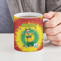 Personalized Lithuania Christmas Tie Dye Ceramic Mug Skeleton Soccer Goal Celebration Santa Hat - Wonder Print Shop