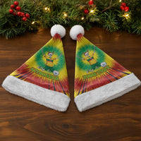 Personalized Lithuania Christmas Tie Dye Christmas Santa Hat Skeleton Soccer Goal Celebration Santa Hat - Wonder Print Shop