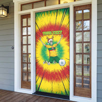 Personalized Lithuania Christmas Tie Dye Door Cover Skeleton Soccer Goal Celebration Santa Hat - Wonder Print Shop