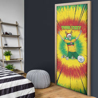 Personalized Lithuania Christmas Tie Dye Door Cover Skeleton Soccer Goal Celebration Santa Hat - Wonder Print Shop