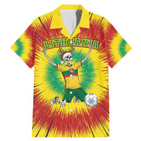 Personalized Lithuania Christmas Tie Dye Family Matching Mermaid Dress and Hawaiian Shirt Skeleton Soccer Goal Celebration Santa Hat - Wonder Print Shop