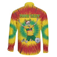 Personalized Lithuania Christmas Tie Dye Family Matching Mermaid Dress and Hawaiian Shirt Skeleton Soccer Goal Celebration Santa Hat - Wonder Print Shop