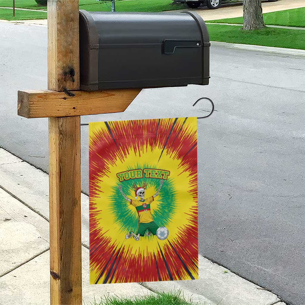 Personalized Lithuania Christmas Tie Dye Garden Flag Skeleton Soccer Goal Celebration Santa Hat - Wonder Print Shop