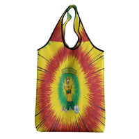 Personalized Lithuania Christmas Tie Dye Grocery Bag Skeleton Soccer Goal Celebration Santa Hat - Wonder Print Shop