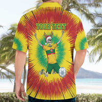 Personalized Lithuania Christmas Tie Dye Hawaiian Shirt Skeleton Soccer Goal Celebration Santa Hat - Wonder Print Shop