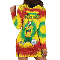 Personalized Lithuania Christmas Tie Dye Hoodie Dress Skeleton Soccer Goal Celebration Santa Hat - Wonder Print Shop