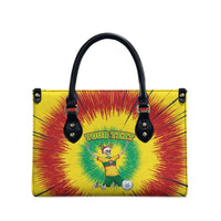 Personalized Lithuania Christmas Tie Dye Leather Bag Skeleton Soccer Goal Celebration Santa Hat - Wonder Print Shop