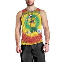 Personalized Lithuania Christmas Tie Dye Men Tank Top Skeleton Soccer Goal Celebration Santa Hat - Wonder Print Shop