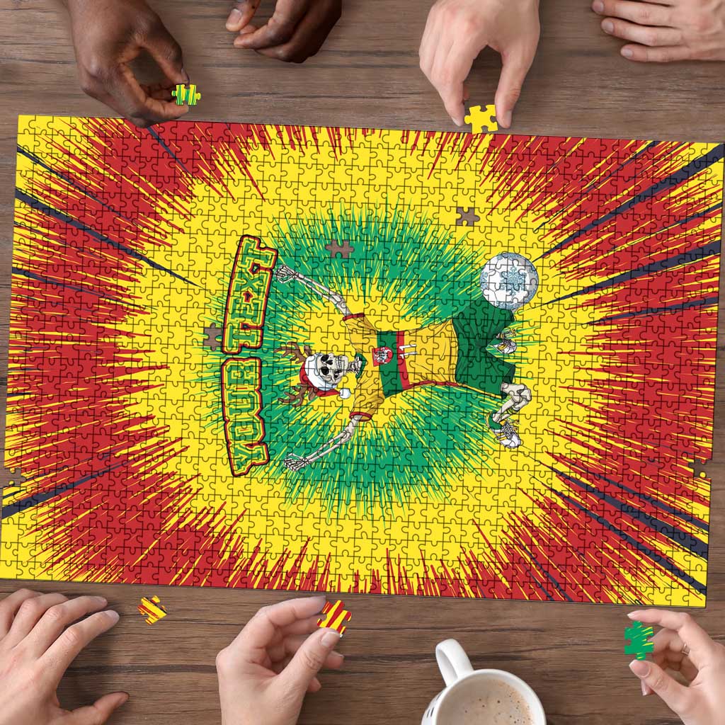 Personalized Lithuania Christmas Tie Dye Puzzle Skeleton Soccer Goal Celebration Santa Hat - Wonder Print Shop