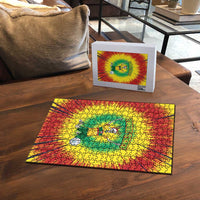 Personalized Lithuania Christmas Tie Dye Puzzle Skeleton Soccer Goal Celebration Santa Hat - Wonder Print Shop