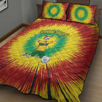 Personalized Lithuania Christmas Tie Dye Quilt Bed Set Skeleton Soccer Goal Celebration Santa Hat - Wonder Print Shop