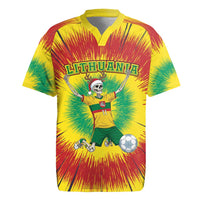 Personalized Lithuania Christmas Tie Dye Rugby Jersey Skeleton Soccer Goal Celebration Santa Hat - Wonder Print Shop