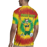Personalized Lithuania Christmas Tie Dye Rugby Jersey Skeleton Soccer Goal Celebration Santa Hat - Wonder Print Shop