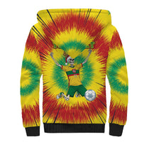 Personalized Lithuania Christmas Tie Dye Sherpa Hoodie Skeleton Soccer Goal Celebration Santa Hat - Wonder Print Shop