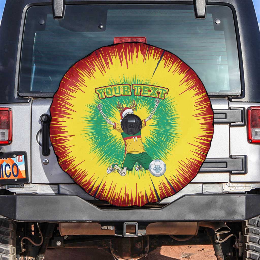 Personalized Lithuania Christmas Tie Dye Spare Tire Cover Skeleton Soccer Goal Celebration Santa Hat - Wonder Print Shop