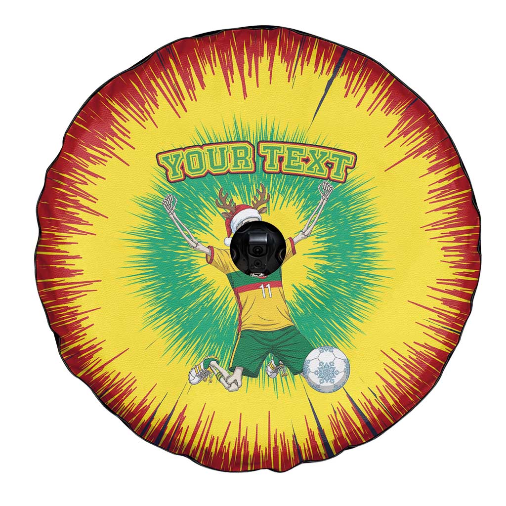Personalized Lithuania Christmas Tie Dye Spare Tire Cover Skeleton Soccer Goal Celebration Santa Hat - Wonder Print Shop