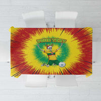 Personalized Lithuania Christmas Tie Dye Tablecloth Skeleton Soccer Goal Celebration Santa Hat - Wonder Print Shop