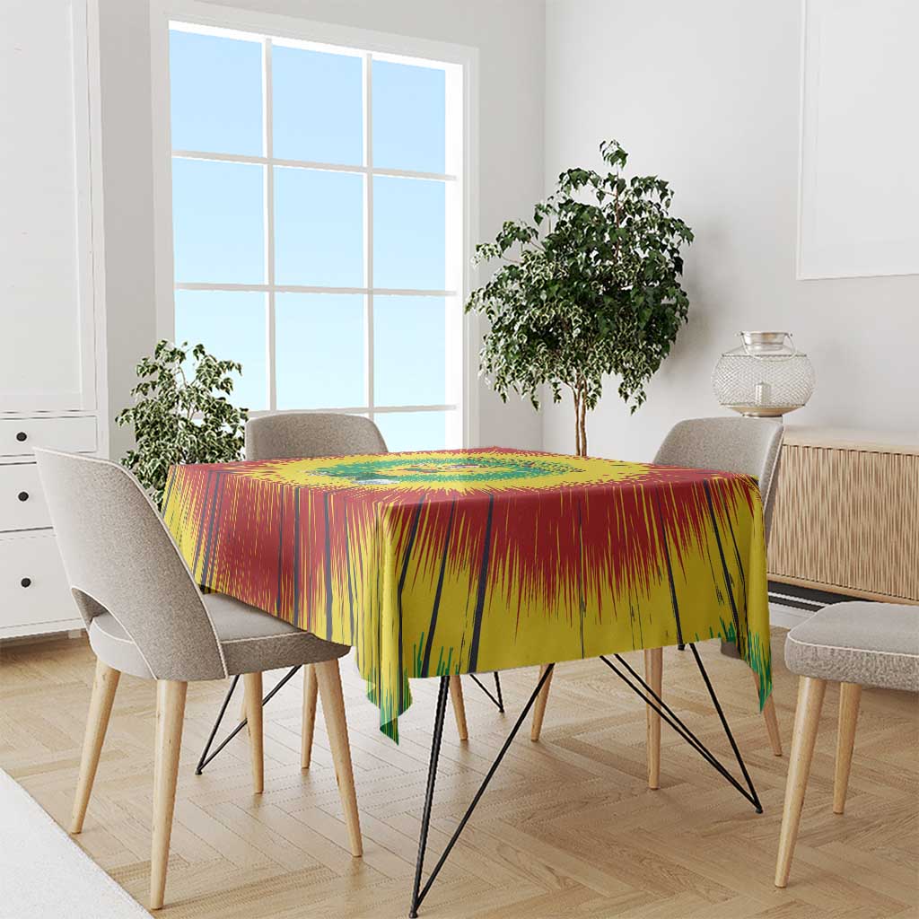 Personalized Lithuania Christmas Tie Dye Tablecloth Skeleton Soccer Goal Celebration Santa Hat - Wonder Print Shop