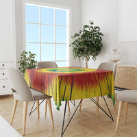 Personalized Lithuania Christmas Tie Dye Tablecloth Skeleton Soccer Goal Celebration Santa Hat - Wonder Print Shop