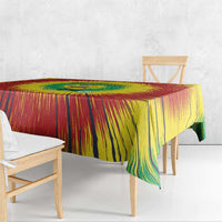 Personalized Lithuania Christmas Tie Dye Tablecloth Skeleton Soccer Goal Celebration Santa Hat - Wonder Print Shop