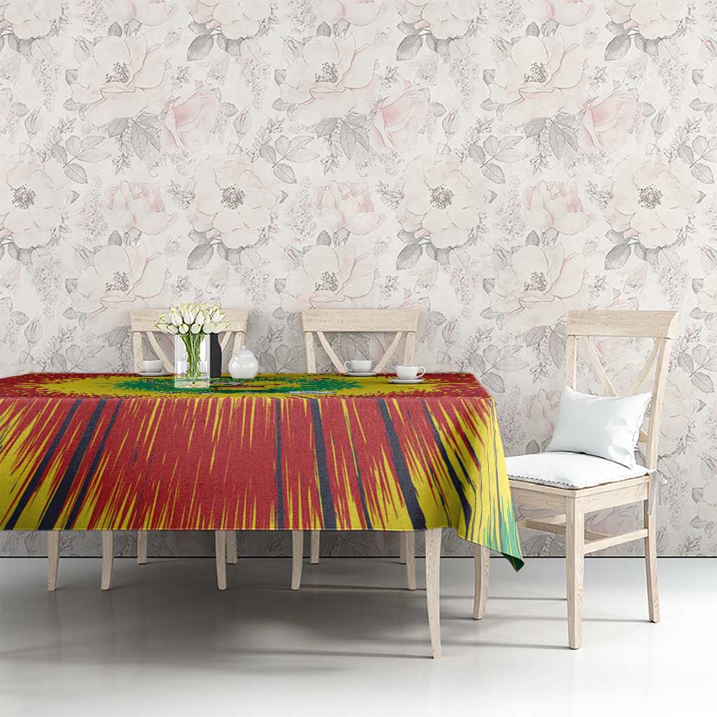 Personalized Lithuania Christmas Tie Dye Tablecloth Skeleton Soccer Goal Celebration Santa Hat - Wonder Print Shop